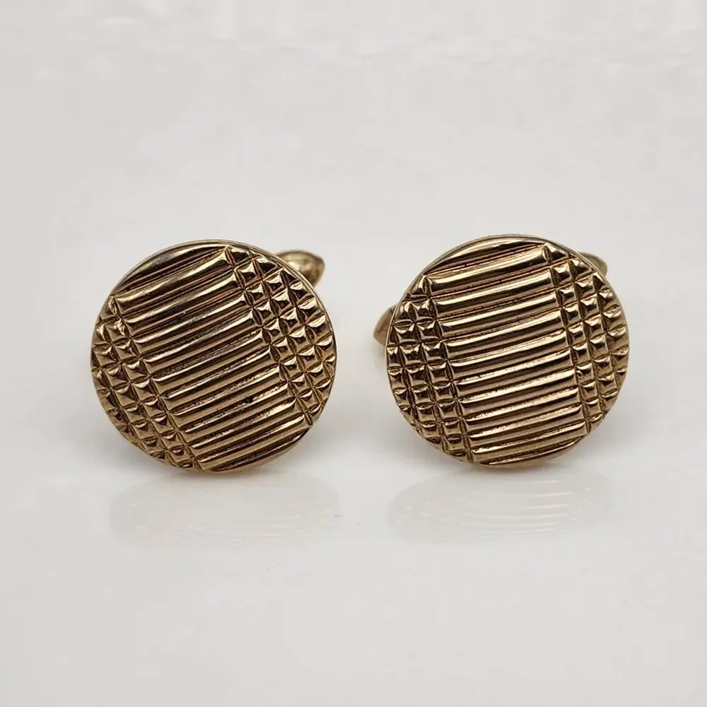 18K Gold Plated Antique Vintage Swank Gold Cufflinks Cuff Links